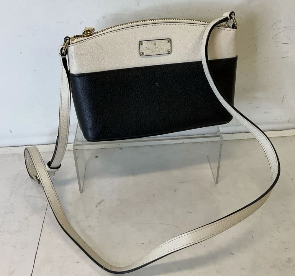 Kate Spade Grove Street Millie Black Cement PEBBLED LEATHER CROSSBODY Bag